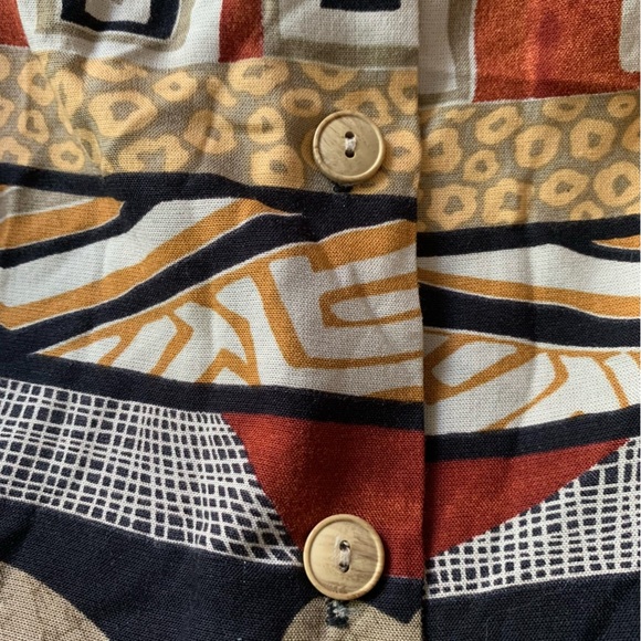 Vintage CALICHE COLLECTION Tribal Animal Print Blouse Top Size M - Picture 6 of 8
